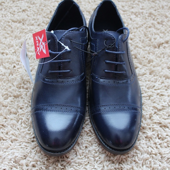 florsheim solar navy wingtip shoes